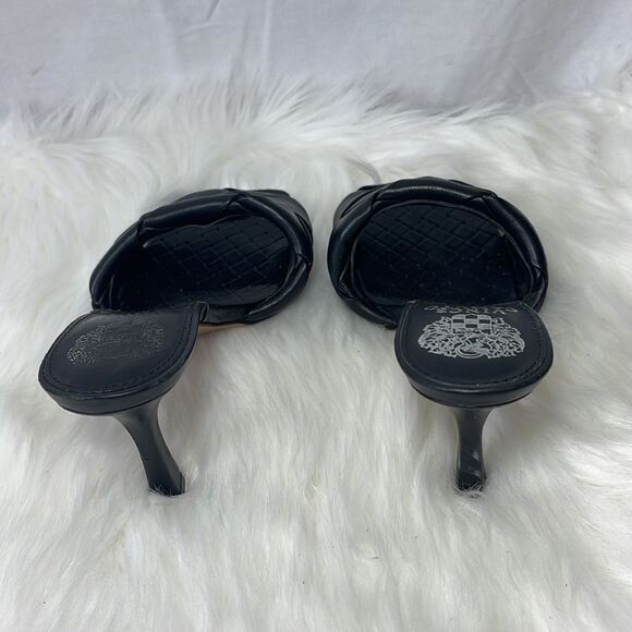 Vince Camuto Brelanie Black Leather Woven Strap Mules Sz 6 - Picture 4 of 7